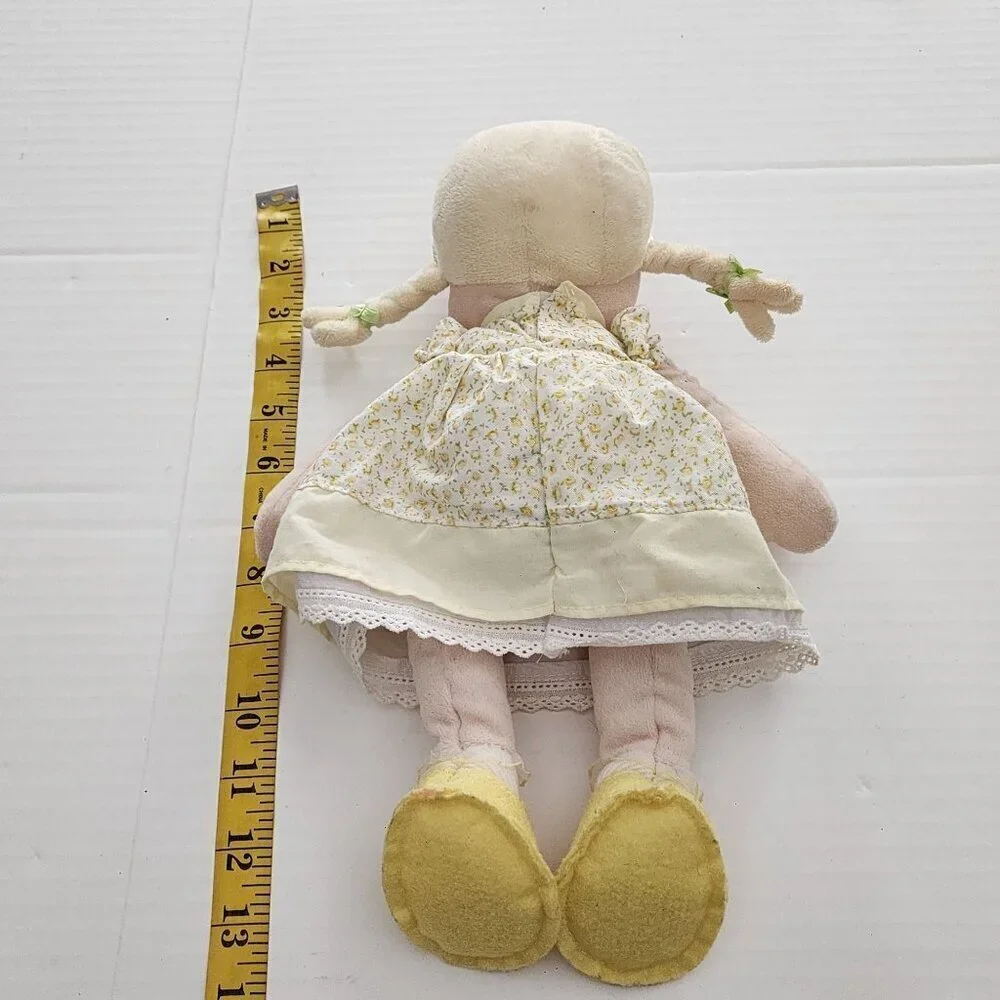 Carter's doll plush toy lovey  yellow dress shoes blonde braids blue eyes